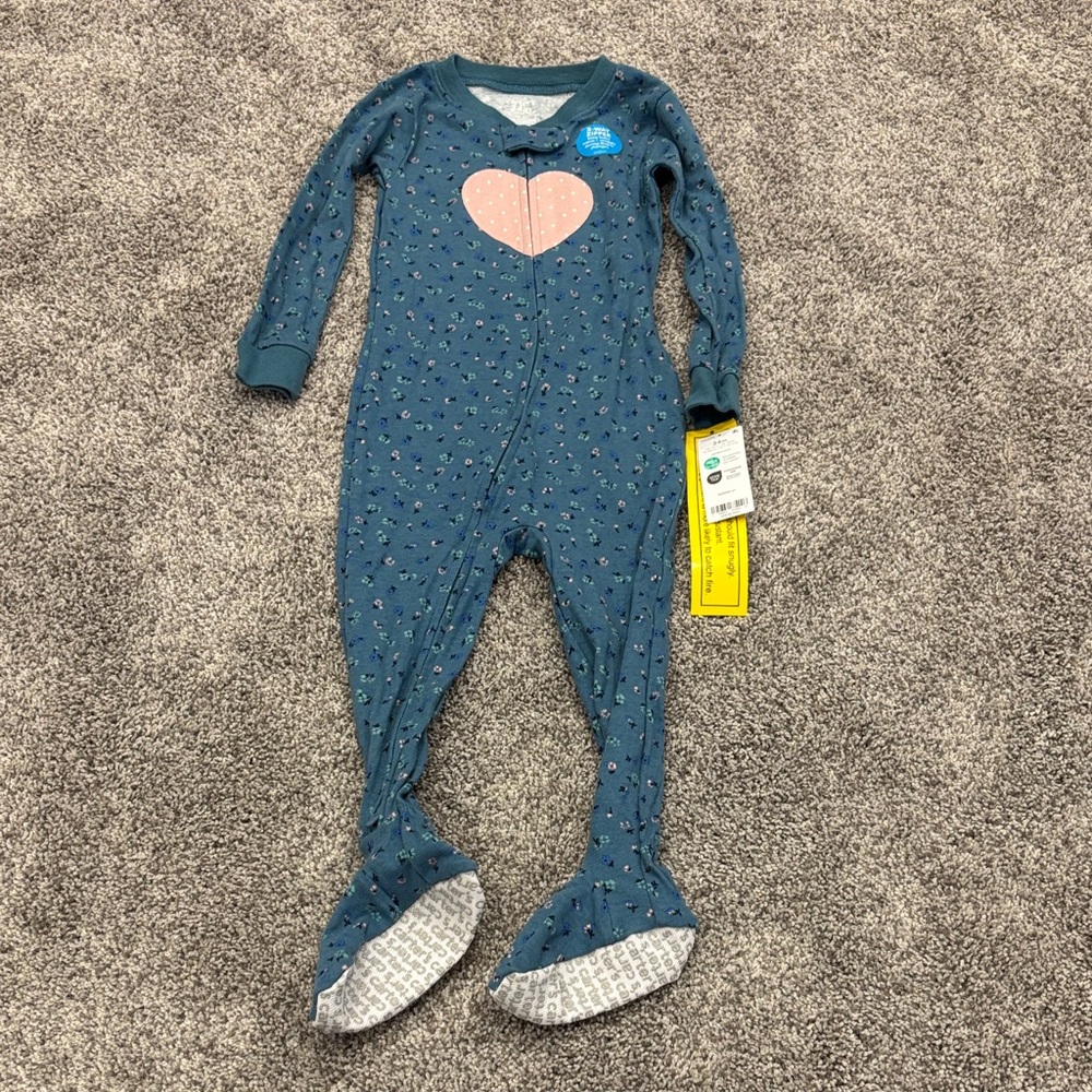 Carter's Teal Heart Print Onesie